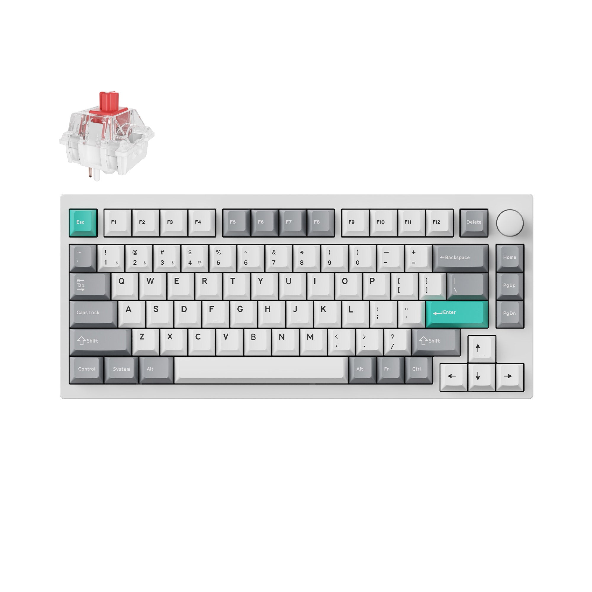 Lemokey-P1-Pro-QMK-VIA-Wireless-Custom-Gaming-Keyboard-75-percent-Layout-Aluminum-White-Fully-Assembled-for-Windows-Mac-Linux-Keychron-Super-Red