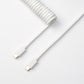 Keychron custom coiled aviator USB type-C cable white color